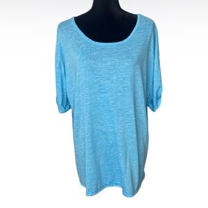 🌹Woman Within - Sky Blue Soft Short Sleeve Top - Size 22/24